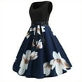 thumbnail image 3 of Babysbule Summer Dresses for Women Sexy Ladies Fashion Floral Vintage Print V-Neck Sleeveless Swing Skirts Deals, 3 of 5