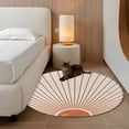 thumbnail image 2 of Round Rugs 3 Ft, Sunlight Lines Non Slip Area Rugs for Kitchen Bedroom Entryway, Orange Sunset Abstract Striped Art Washable Carpet Runner Rug Floor Mats for Bedroom Home Decor, 2 of 8