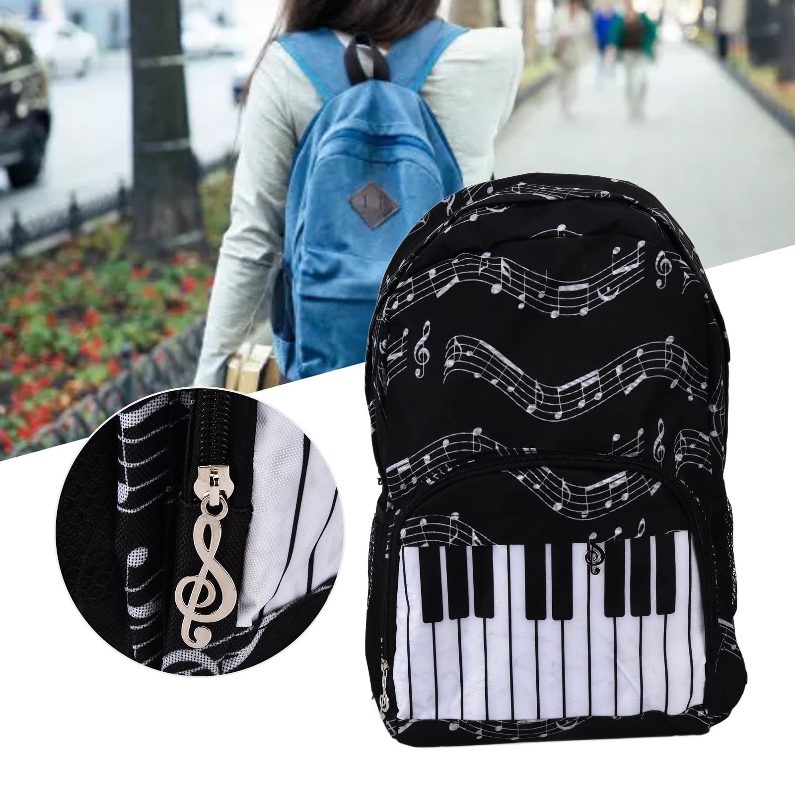 【AAKE】MUSI MULTI BACKPACK Backpack, Music Theme Multifunctional Wear Resistant
