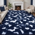 thumbnail image 3 of Lalado 8ft x 10ft Shag Area Rug, Soft Fluffy Indoor Tie-Dye Area Rugs for Living Room Bedroom Decor Carpet, Blue & White, 3 of 8