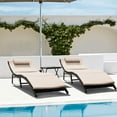 Devoko 3 Pieces Patio Lounge Chaise Chair Set Outdoor PE Rattan Folding