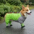 thumbnail image 6 of Full Coverage 4-Legged Dog Raincoat Waterproof All-Weather Pet Jumpsuit Adjustable Strap Dog Rain Jacket for Small Medium Dogs Corgi Outdoor Walking Hiking(2XL), 6 of 7