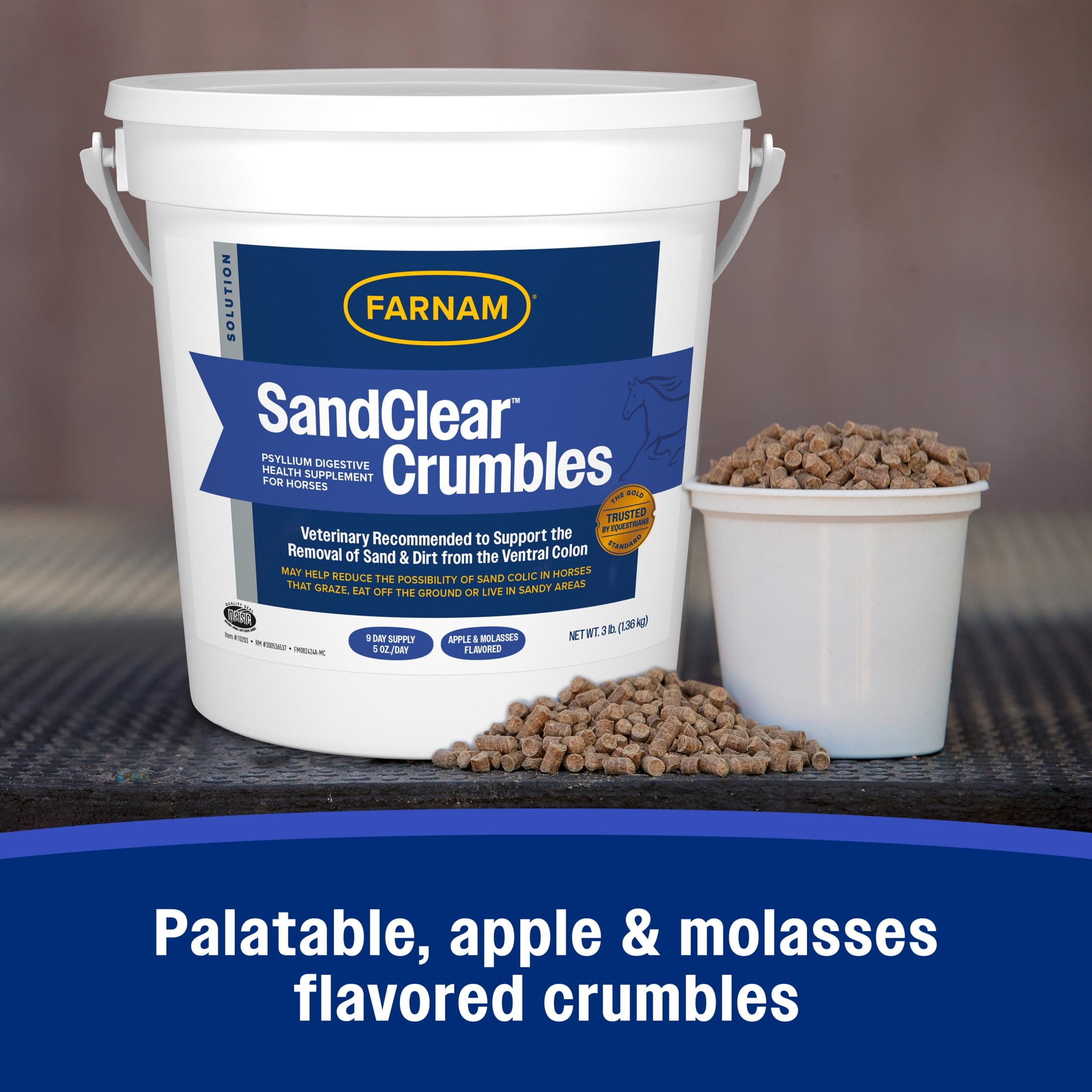 (3 pack) Farnam SandClear Natural Psyllium Crumbles 3 Pounds 9 Scoops