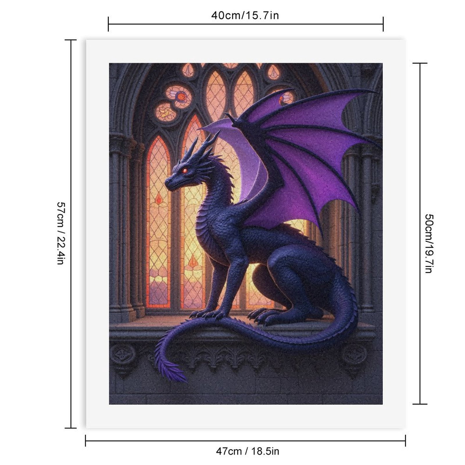 Paint By Numbers Kit for Adults Beginner - DIY Majestic Dragon Silhouette Canvas Painting Kits for Adults, Frameless Paint By Number for Adults for Home Wall Decor 16x20 Inch