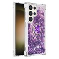 thumbnail image 2 of Funda para Samsung Galaxy S24 Ultra 5G con Brillo Líquido Flotante, Purpurina, Parachoques y Anillo Giratorio Soporte, 2 of 5