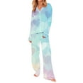 thumbnail image 6 of Tnhcen Valentine's Day Pajamas Women's 2-Piece Set, Heart Print Long Sleeve Button Front Top & Elastic Waist Sleep Pants with Pocket Plus Size S-2XL Holiday Sleepwear Gift, 6 of 8