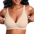 thumbnail image 1 of Sujetador inalámbrico Vertvie Jelly Push Up Plunge Nude, talla L, 1 of 7