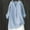 Blue, variant on WCJM Woman Shirts Women Shirts Womens Cotton Linen Shirts Solid 3/4 Sleeve Summer Vacation Tunic Tops Oversized Tshirts Casual V Neck Blouses
