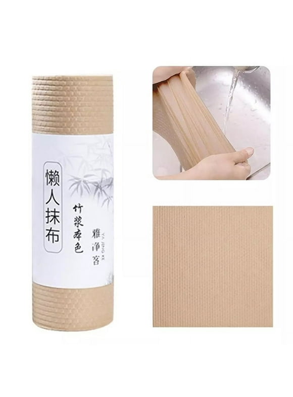 Buytra 50Pcs Lazy Rag Reusable Cleaning Cloth Non-Woven Dish Cloth Disposable Paper 50Pcs/1 Roll Disposable Kitchen Cleaning Paper Towel Dishwashing Cloth Lazy Rag