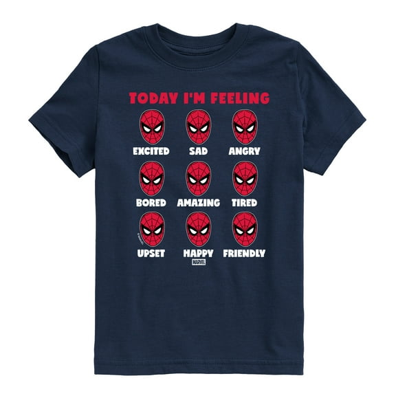 Spider-Man - Today Im Feeling Moods - Youth Boys Short Sleeve Graphic T-Shirt