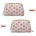 thumbnail image 3 of Cauagu Strawberry Cake Print Large Cosmetic Bag,Portable Cosmetics Pouch Travel Makeup Bag Large Capacity Travel Makeup Case Organizer Makeup Brush Organizer, 3 of 8