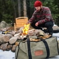 thumbnail image 4 of WHITEDUCK TUFF Large Firewood Carrier 21 Oz. Heavy Duty Waxed Canvas Log Carrier Holder for Fireplace, Carrying Wood Indoor & Outdoor, 4 of 8