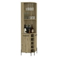 thumbnail image 3 of Beige Corner Bar Cabinet With Two Shelf Details, Independent Door Cabinets, Five Built-in Wine , Four Interior Shelves Shelves, Storage Cabinet, Inner, 3 of 6