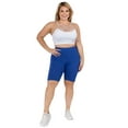 thumbnail image 4 of Women's My Kind of Look Peach Skin Biker Shorts, Royal Blue, XL/XXL, 4 of 5