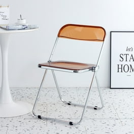 Zimtiown 2-Pack Armless Acrylic Folding Chairs, Portable and