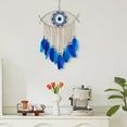 thumbnail image 4 of Dadatutu Evil Eye Dream Catcher Blue Black Dream Catchers Handmade Feather Evil Eye Wall Hanging Ornament Home Decor for Bedroom Livingroom Yard, Blessing Craft Gift Bring Good Luck, 4 of 4