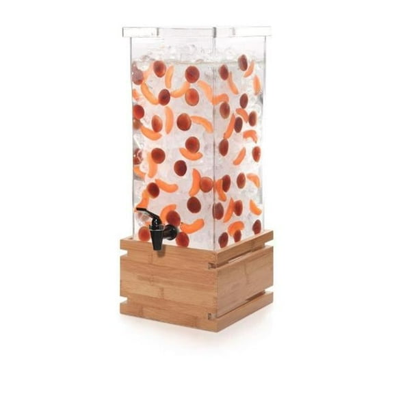 Rosseto Serving Solutions LD131 Beverage Dispenser with Natural Bamboo Base- 4-Gallon