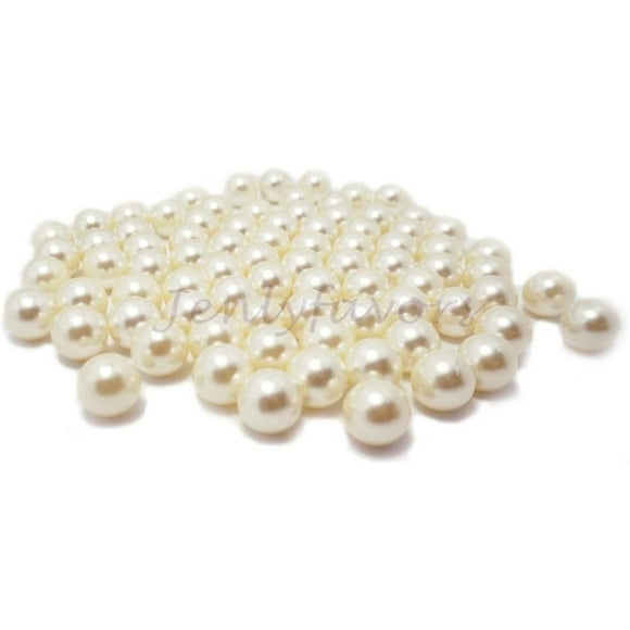 16mm NO Hole Loose Big Pearl Beads Table Decor Vase Filler Ivory 2 Packs (1 Lbs Each)