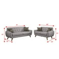 thumbnail image 4 of Poundex Furniture 2 Piece Fabric Sofa Loveseat Set in Gray Color, 4 of 4