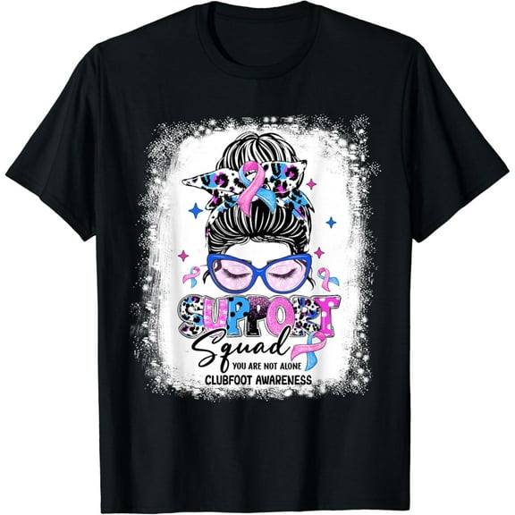 Warrior Leopard Messy Bun Clubfoot Awareness T-Shirt mens t shirt，black，women，funny，misfits，men，journey