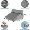 thumbnail image 5 of 3Pcs Orthopedic Bed Wedge Pillow Set, Foam Wedge Pillow Post Surgery for Back, Leg and Knee Support, Adjustable 9&12 Inch Folding Triangle Pillow for Sleeping, Acid Reflux, Snoring, Grey, 5 of 14