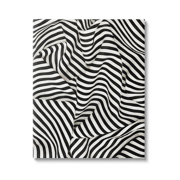Folded Striped Drapery Pattern Abstract Graphic Art Gallery Wrapped Canvas Print Wall Art