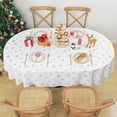 thumbnail image 3 of Christmas Tablecloth Oval 60 X 84 Inch, Silver Snowflake Christmas Table Cloth for Winter, Christmas Tablecloths, Waterproof Spill-Proof Table Cover for Table, Kitchen, Dining, Holiday, White, 3 of 6