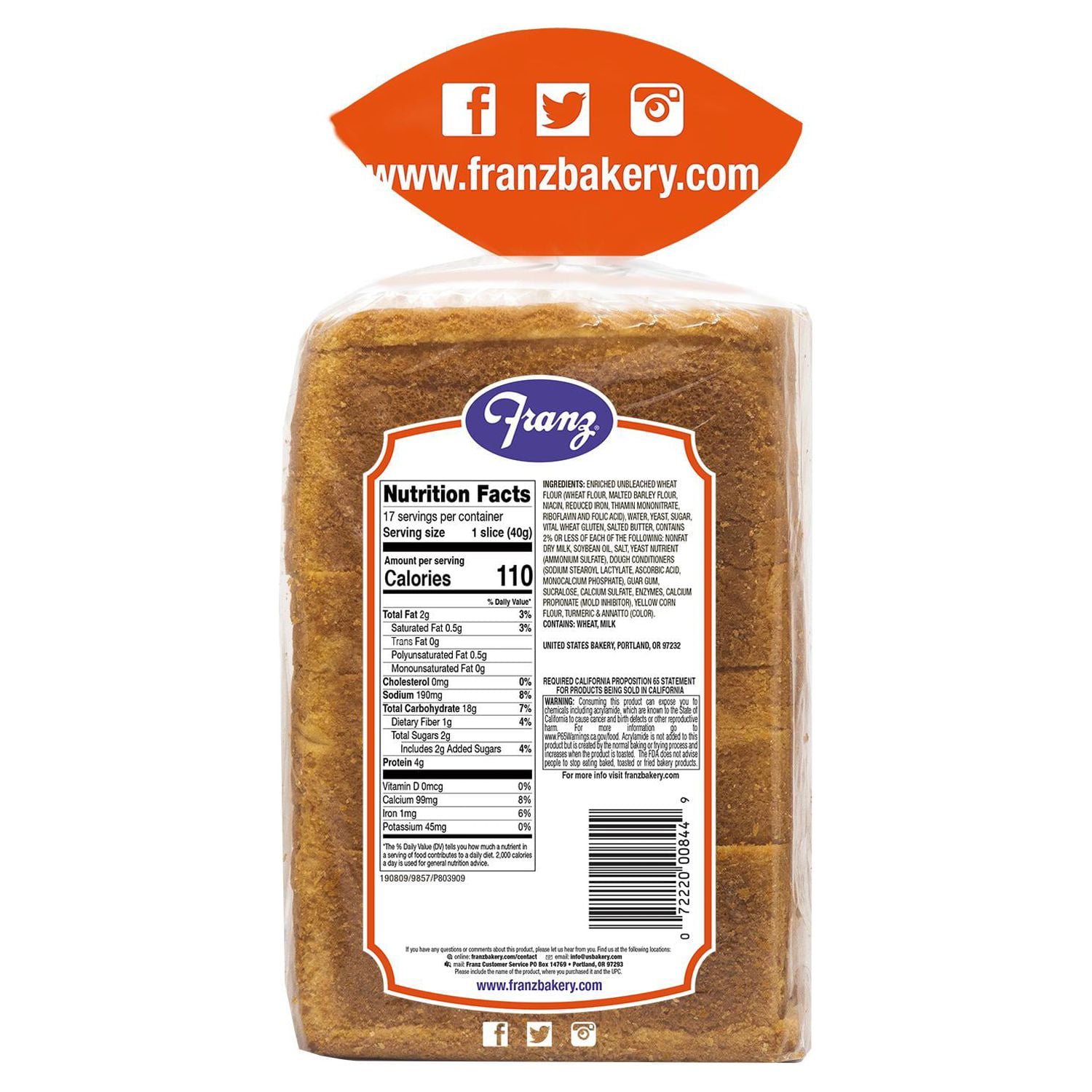 Franz Hawaiian Bread, 24 oz