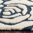 thumbnail image 3 of Safavieh Cambridge Collection CAM782M Handmade Moroccan Geometric Navy and Ivory Premium Wool Square Area Rug (6' Square), 3 of 10