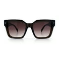 thumbnail image 5 of Womens Hipster Horn Rim Geometric Bevel Arm Fancy Plastic Sunglasses Brown Slate - Brown, 5 of 8