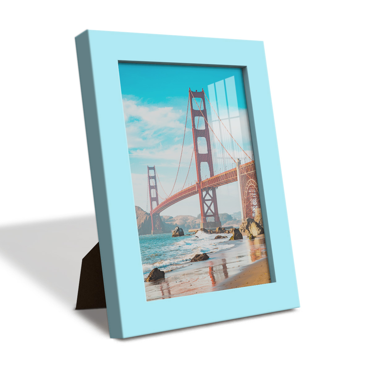 Modern 5 in. x 7 in. Light Blue Picture Frame (Set of 4)