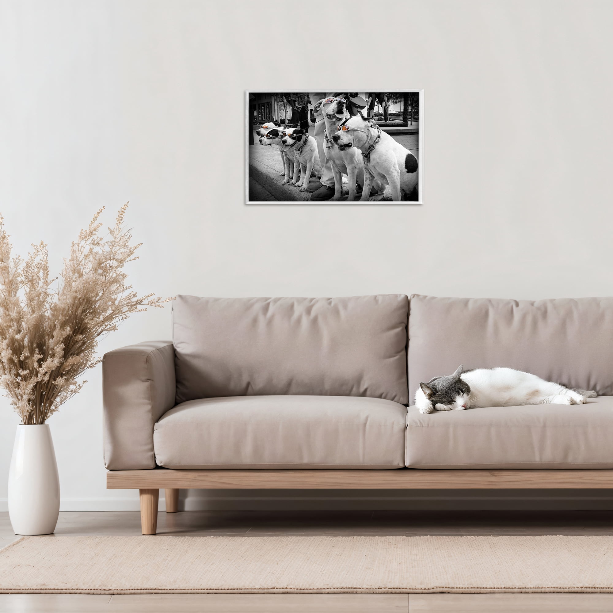 Stupell Industries Afternoon Stroll Pups White Framed Giclee Art, design by Scott Henderson