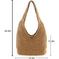 thumbnail image 2 of PIKADINGNIS Women Straw Shoulder Bag Bucket Tote Summer Beach Woven Handmade Weaving Handbag, 2 of 6