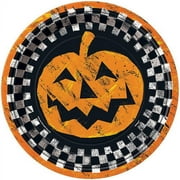 9" Halloween Checkered Paper Dinner Plates, 8ct