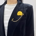 thumbnail image 3 of Fashion Men Rose Flower Lapel Stick Brooch Pin Satin Tassel Chain Dangling Handmade Boutonniere Pins for Suit Collar Men’s Wedding Groom Groomsman Floral Tuxedo Corsage Accessory Husband Father, 3 of 6