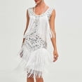 thumbnail image 4 of Pisexur Robe Sans Manches à Col Rond Hauteur Genou Women Robe Sans Manches à Col Rond à Paillettes avec Franges Robe de Fête Robe de Banquet Robe de Danse Robe Mini Women Robe, 4 of 4