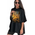 thumbnail image 4 of Plus Size Shirt for Women Black Tops for Women Short Sleeves Shirt for Women Giraffe (2) T Shirt Crewneck Shirt for Women 4XL, 4 of 5