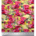 thumbnail image 1 of Soimoi Poly Georgette Fabric Leaves & Lotus Floral Print Sewing Fabric Yard 52 Inch Wide, 1 of 3