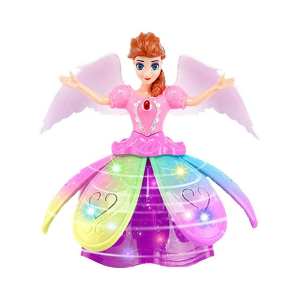 Muñeca Eléctrica, Luces De Colores Y Baile Musical, Juguete Musical Giratorio De Princesa De Hadas Con Falda De Pétalos Florecientes Vogacara FN003205-00