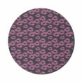 thumbnail image 1 of Floral Mouse Pad for Computers, Print of Feminine Flower Shapes Nature Elements Summer Season, Round Non-Slip Thick Rubber Modern Gaming Mousepad, 8" Round, Dark Taupe Pink, by Ambesonne, 1 of 2
