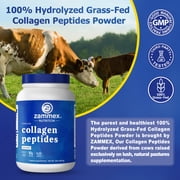 Zammex Collagen Peptides Powder, Unflavored Hydrolyzed Collagen Protein, Grass-Fed, Paleo & Keto, Non-GMO, 90 Servings