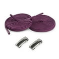 thumbnail image 2 of Sioweci 2Pcs Magnetic Shoelace Metal Buckle with 2 Elastic Shoelaces Lazy Kids Adults Sneakers Sports Shoes No Tie Laces Quick Lock Buckle Shoes Accessories Purple, 2 of 13