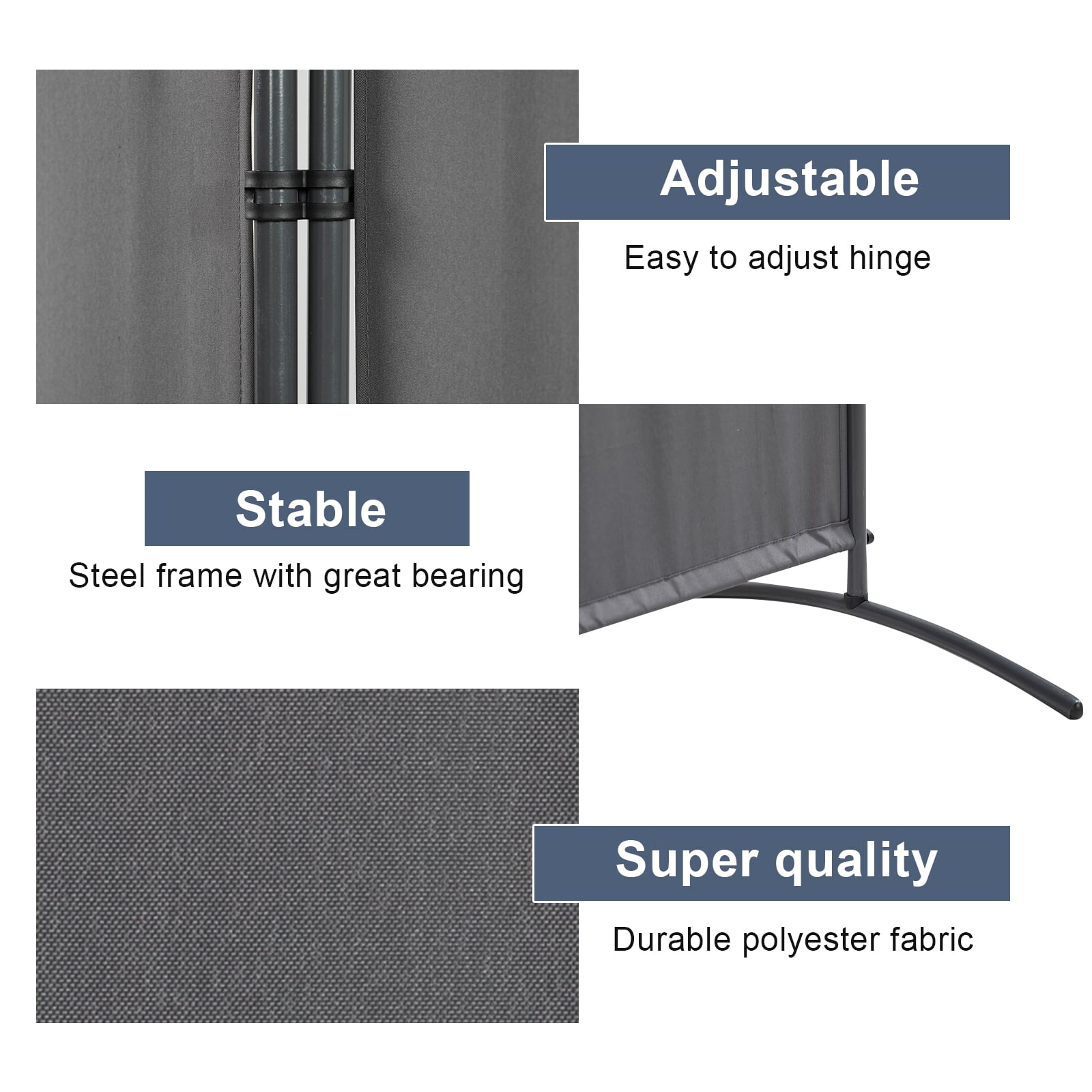 Buy YASRKML 3 Panel Room Dividers Folding Privacy Screens, Fabric