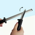 thumbnail image 3 of 1Pcs Sharpening Rod Black Cylindrical Adamas Rubber Handle For Kitchen Use Hunting, 3 of 9