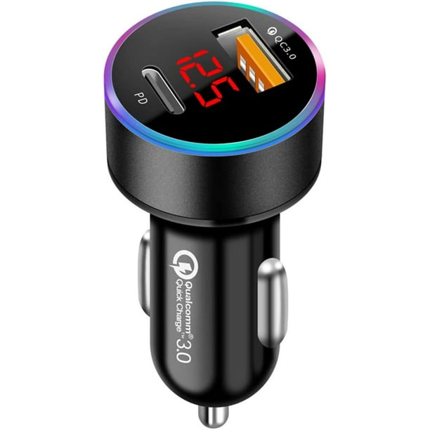 Allume Cigare Chargeur USB C PD & QC3.0 Chargeur Voiture Rapide