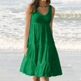 thumbnail image 2 of yoeyez Beach Dresses For Women Summer Plus Size Tshirt Dress Sleeveless Smocked Flowy Sundresses Casual Comfy Swing Dress Vestidos Elegantes de Mujer, 2 of 7