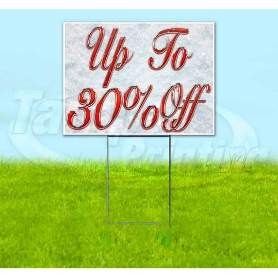 Up To 30% Off Red & Chrome (18" x 24") Yard Sign, Includes Metal Step Stake
