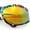 Rainbow Leopard - Orange Mirror, variant on Color Camouflage Metal Frame Wrap Around Oval Sport Sunglasses Blue Brown Camo - Blue Mirror
