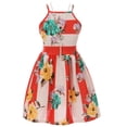thumbnail image 1 of Little Girl Sleeveless Floral Stripe Graduation Wedding Flower Girl Dress USA Coral 4 JKS 2136 BNY Corner, 1 of 4