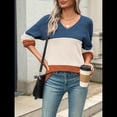 thumbnail image 4 of Suéter Informal de Larga con Cuello en V, Tejido Acanalado y Crochet Ligero para Mujer (Otoño 2025) Albaricoque S, 4 of 7